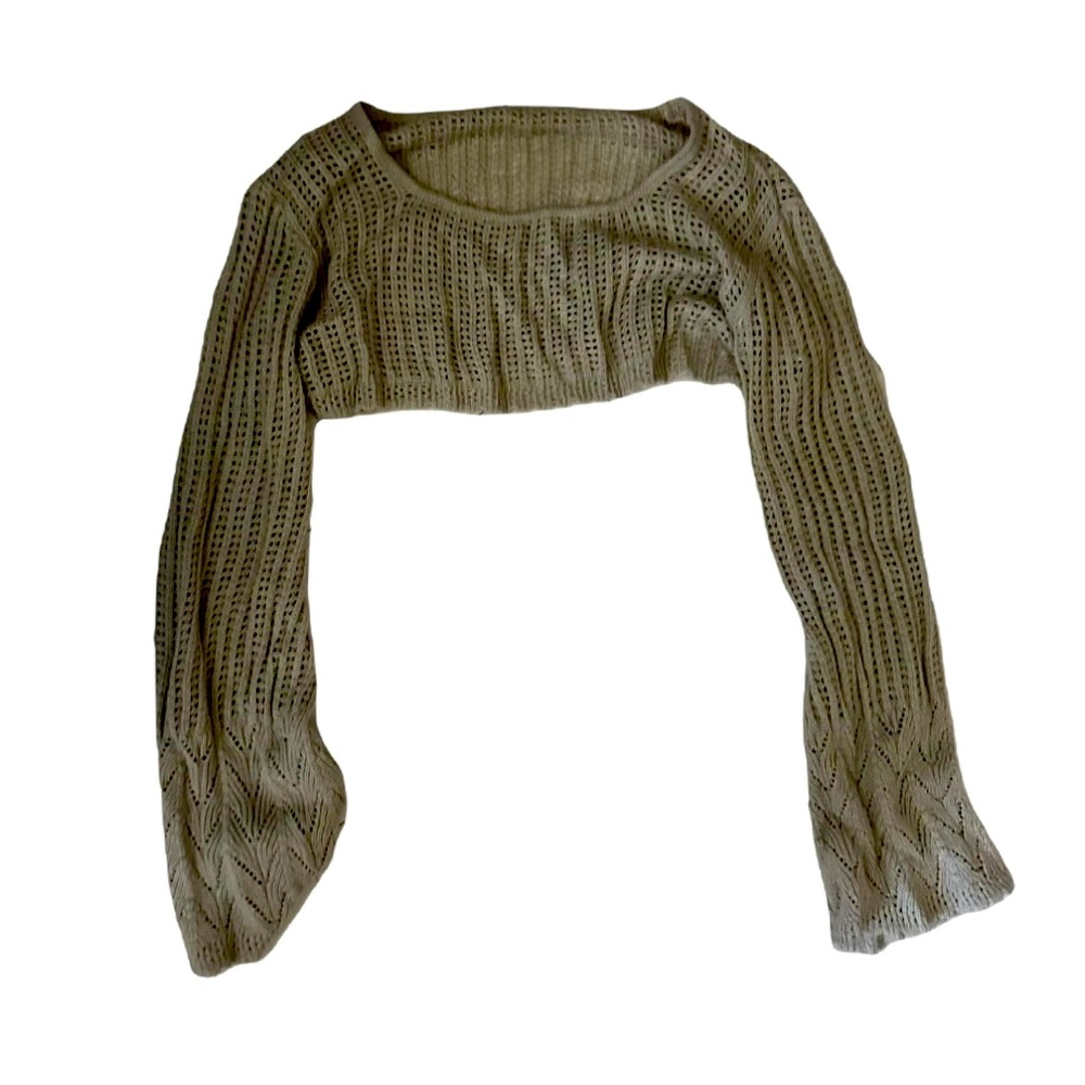 Crochet cropped sweater. worn once, good condition